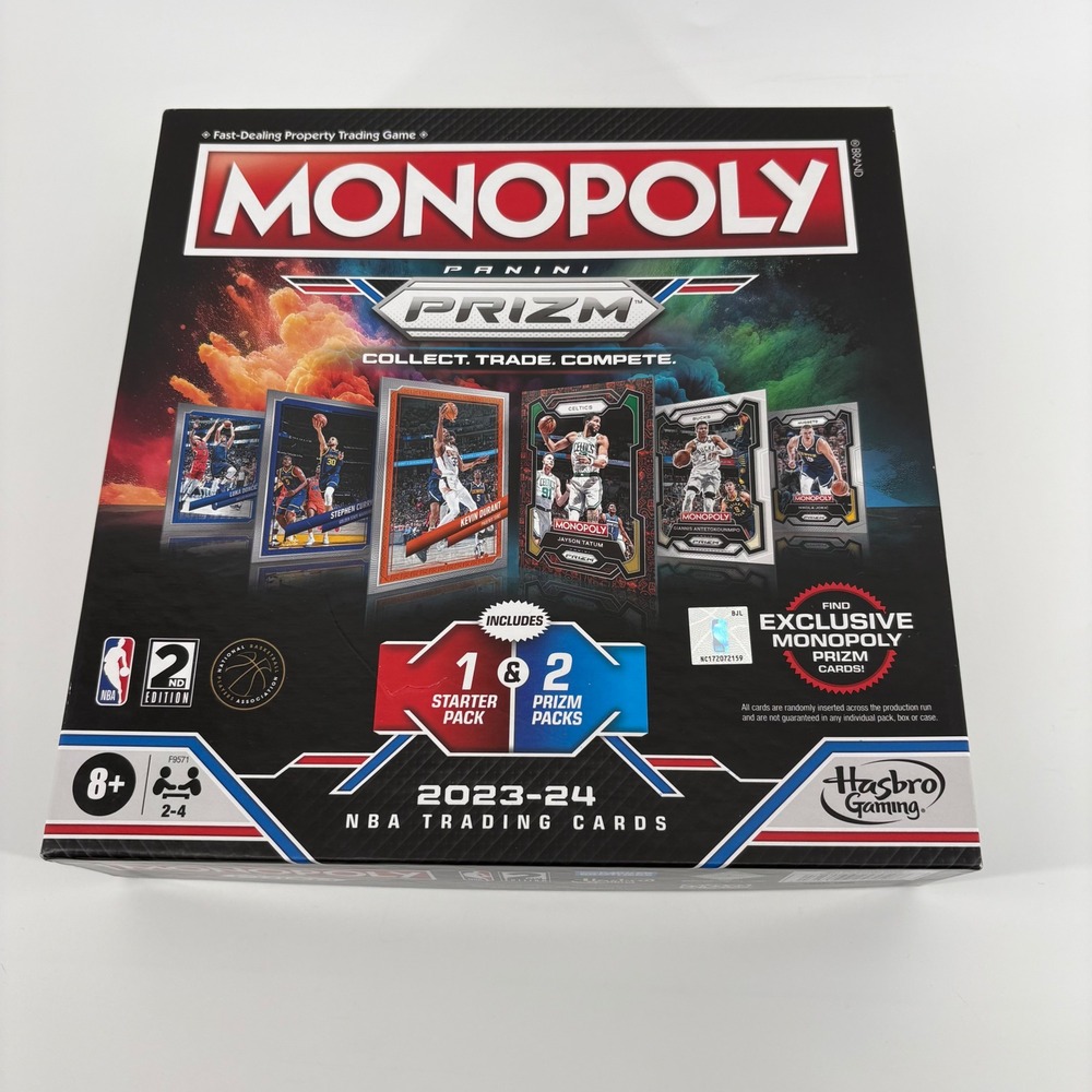 Hasbro Monopoly Panini‎ Prizm NBA 2nd Edition Board Game Trading Cards Missing